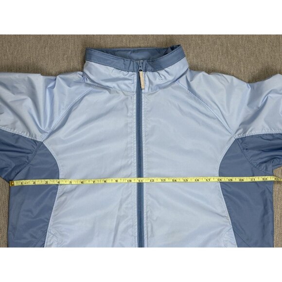Columbia Womens Blue Windbreaker Jacket Size L Zip Water-Resistant Stowed Hood - Picture 11 of 16